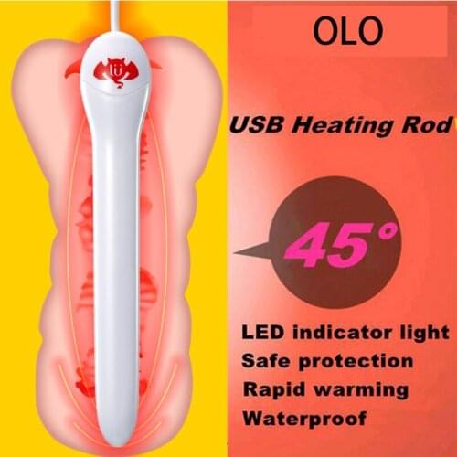 Smart Thermostat USB Heating Rod for Masturbators 45 Celsius Adult Sex Toys for Men Heated Bar Stick Anal Vagina Warmer Sex Shop