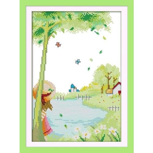 Everlasting Love Christmas Rural Atmosphere Ecological Cotton Chinese Cross Stitch Kits Stamped 11 CT New Store Sales Promotion