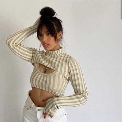 Long Sleeve Y2K Pullover Women Turtleneck Sweater Set Hollow Out Crop Knitting Sweater Casual Autumn Sexy Jumper Lady