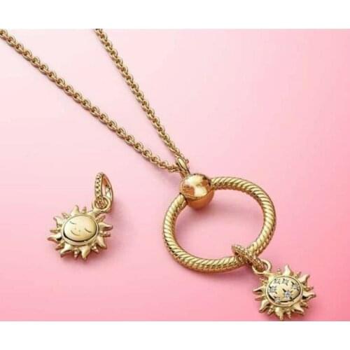 925 sterling silver golden necklace necklace women wedding gift jewelry