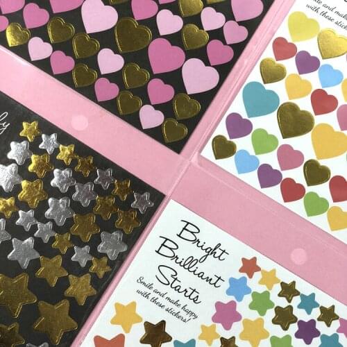 1 Sheet Glitter Stars Heart Numbers Diary Notebook Birthday Decoration