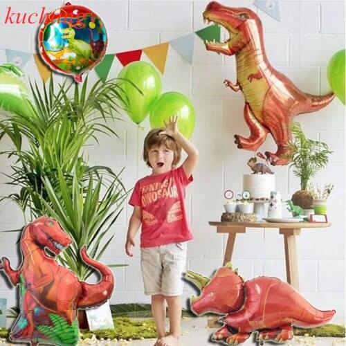 1pcs Tyrannosaurus raptors triceratops Jurassic dinosaur big size balloons boy' birthday party decor baby shower helium globos