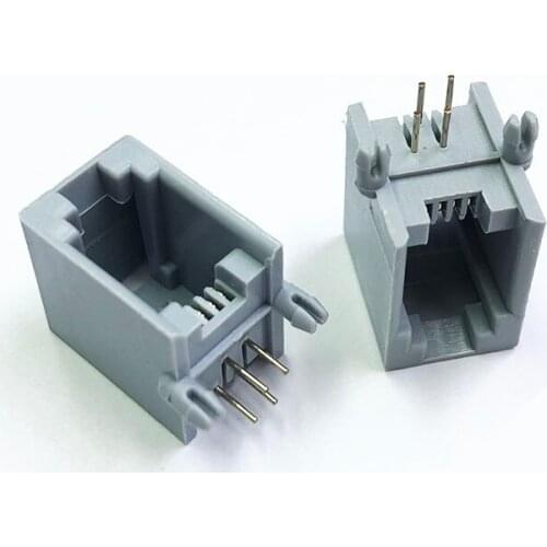 10pcs 4P4C 4 Pins 4 Contacts RJ11 Telephone Modular Plug Jack,RJ11 Connector