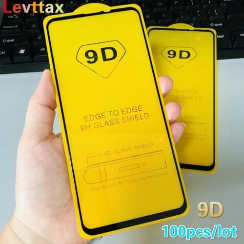 100Pcs/lot Whoelsale 9D Screen Protector For Xiaomi Mi 10Lite 9 9SE 9T 9X Mi CC9 CC9E PocoPhone F1 8 8SE 8Lite 5X 6X Glass Film