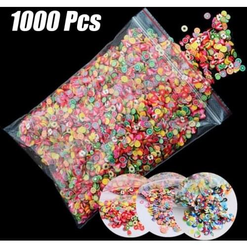 1000pcs Slime Additives Fruit Slices For Nail Art Charm Filler Avocado For diy Slime Accessories Lizun Supplies Decoration Toy
