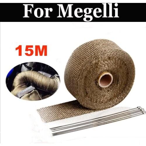 15m Motorcycles Exhaust Front Pipe Cloth Roll Motorbike Anti-Hot Wrap Heat For Megelli Sport Supermoto Naked 125 250 R S Se M