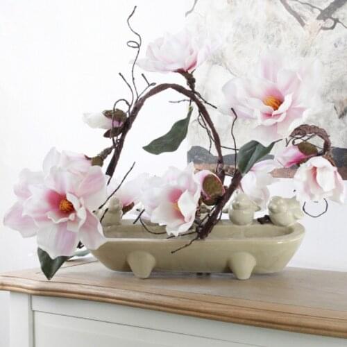 185cm Nylon Artificial flower azaleas Magnolia artificial branches white cuckoos long stem arbitrary bending silk flower Decor