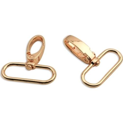2/5/10Pcs 38mm Rose Gold Rotate 360 Degrees Metal Spring Latch DIY Key Chain Outdoor Carabiner Clasp Belt Hook Pet Collar Hooks