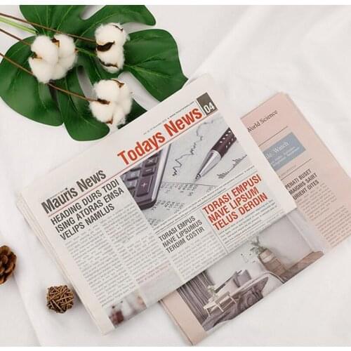 2pcs Retro English Old Newspapers Photography Decor Props Flower Wrapping Paper