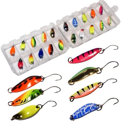 20pcs/box 2g 3g 3.5g 4g 5g Fishing Spoon Set Metal Fishing Lure Spoon Artificial Hard Bait Trout Spoon Lures For Fishing