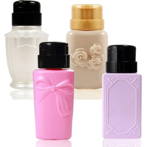 200ml Empty Pump Alcohol Press Lotion Cleaner Bottle Dispenser Make Up Refillable Nail Polish Remover Liquid Container Tools T40