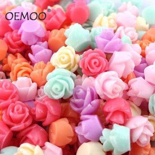 50 pieces/various styles DIY flat back rosin scrapbook artificial rose rosin phone case decoration resin flower decoration