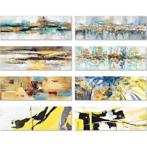 Abstract Yellow Oil Painting on Canvas Posters and Prints Modern Scandinavian Wall Art Picture Bedroom Kids Room Cuadros Decor