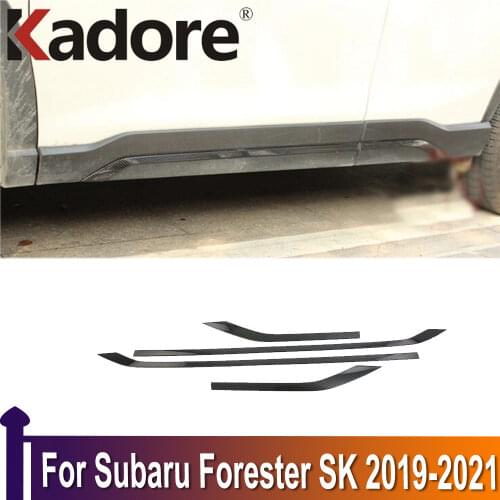 Car Accessories For Subaru Forester SK 2019 2020 ABS Carbon Fiber Side Door Body Molding Line Trim Cover Strip Decoration
