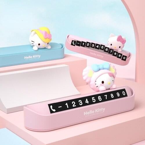 Car Temporary Parking Number Plate Kitty Cat Cartoon Cute Lady Can Hide Phone Number Plate Moving License Plate Car Interior