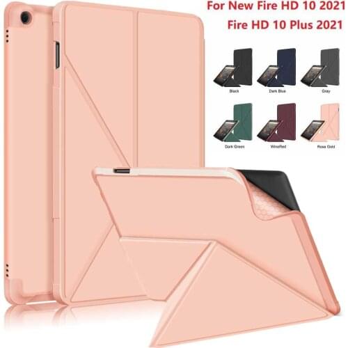 Case for New Kindle Fire HD 10 2021, Folding Stand Auto Sleep/Wake for Fire HD 10 Plus (2021) Magnetic Folding Protective cover