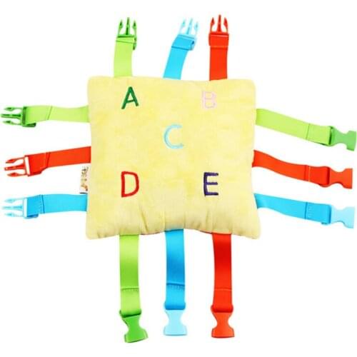 Kids Early Educational Color Matching Toys Basic Life Skill Training Birthday Montessori Buckle Preschool Baby Plush Pillow Toy