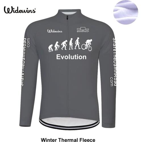 Evolution Low-profile design classic black winter thermal fleece Cycling Jersey autumn gray cycling Clothing Road MTB fleece 801