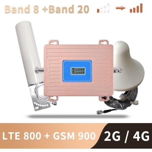 Europe Repeater GSM 3G 4G LTE 800 GSM UMTS 900 Dual Band Cellular Signal Repeater Signal Amplifier GSM LTE 800 Mobile Booster