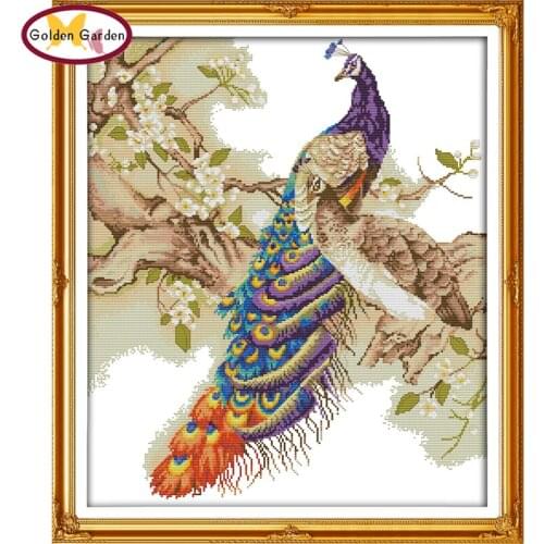 GG Peacocks Joy sunday cross-stitch needlework crafts beautiful cross design Chinese cross stitch embroidery kits for Home Decor