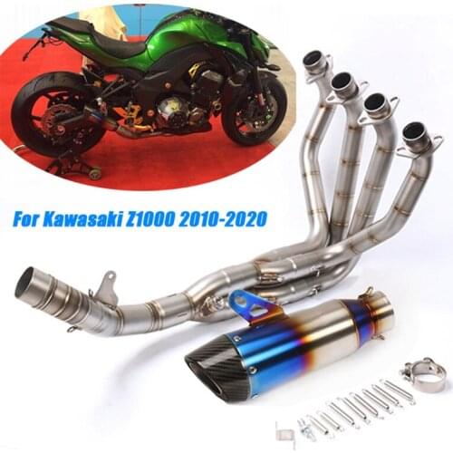 For Kawasaki z1000 2010-2020 Motorcycle Front Middle Pipe Link Exhaust Muffler Full Set Silencer System Lossless installation