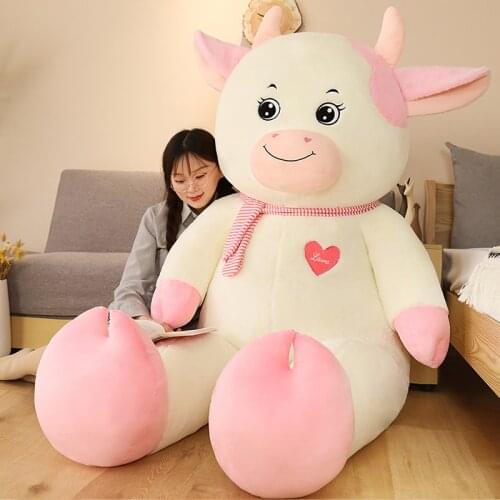 High Quality 60cm Sweety Heart Cow Plush Toys Cute Anime Doll Stuffed Soft Animal Baby Kids Appease Gift For Lover Girl
