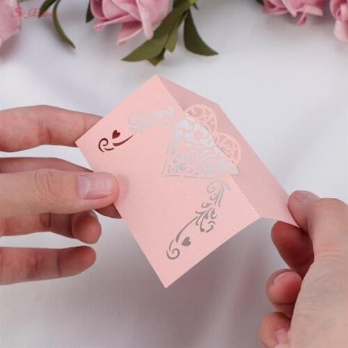 10Pcs Laser Cut Seat Card DIY Hollow Paper Card Table Name card Wedding Venue card Party Decoration Supplies 6zSH929