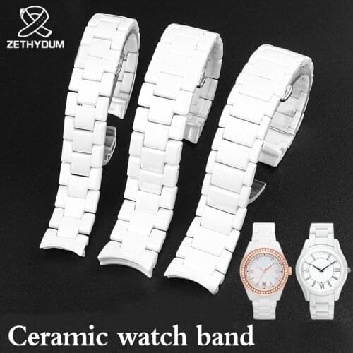 White Black Ceramic Mix Steel for AR1472 AR1426 AR1443 AR1404 Watch Band for AR Watches Wrist Strap Brand Watchband