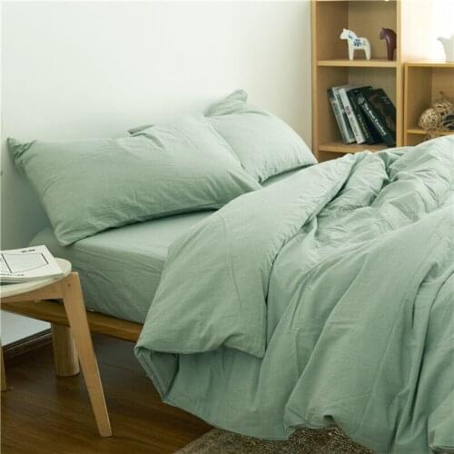3/4pcs Solid Color Bedding Set 100% Cotton Duvet Cover Set Winter Comforter Case Bedsheet With Pillowcover Simple Bed Linen Quit