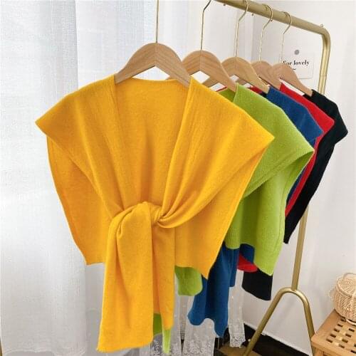 Linbaiway Women Detachable Collar Necklace Detachable Lapel Shirt Knitted False Collar Woman Lace Tie Nep Kraagie Fake Collars