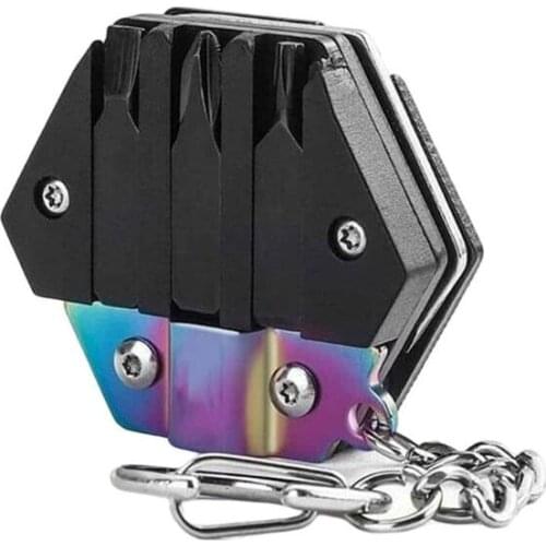 Multi-Function Mini Screw Hex Tool Hexagon Coin Outdoor Outdoor Tool Screwdriver Gear Coin Pocket Fold Keychain Folding Too L7Q7