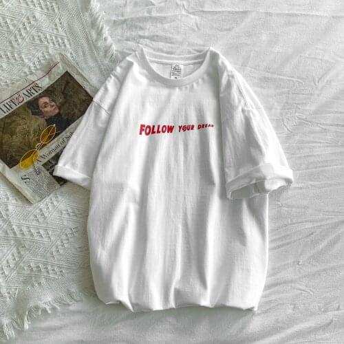 Oversized T-shirt mens solid color text casual simple Japanese style simple mens mens short sleeves tees