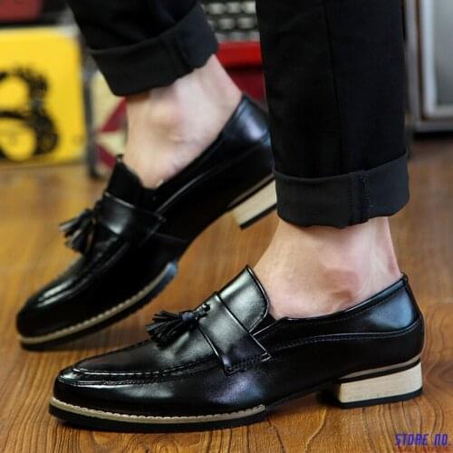 Mens Casual Shoes Fashion business dress Soft Moccasins Loafers High-Quality men Leather shoes Gommino Zapatos Chaussure p4