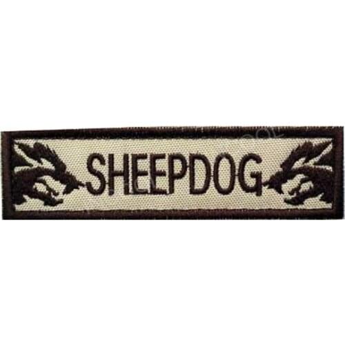 Embroidery Patch SHEEPDOG Thin Blue Line US Army Tactical Military Patches Emblem Appliques Embroidered Badges 9.5*2.5 CM
