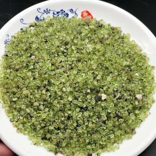 100g natural green olivine crystal chips reiki healing stones and minerals fountain home decoration for sale