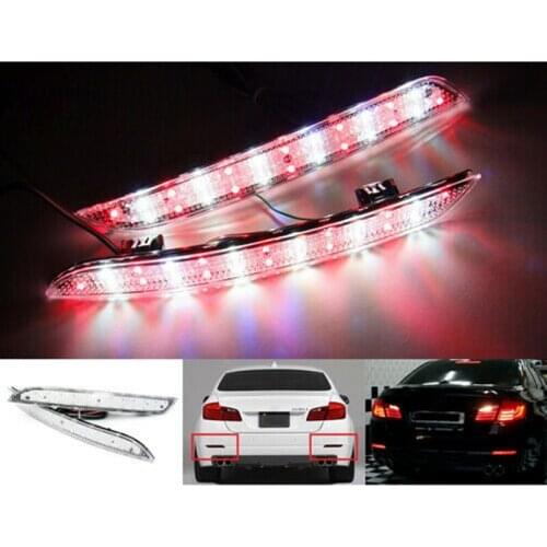 NEW-Car Clear Len LED For-BMW 5-Series F10 F18 11-14 Bumper Reflector Backup Tail Light
