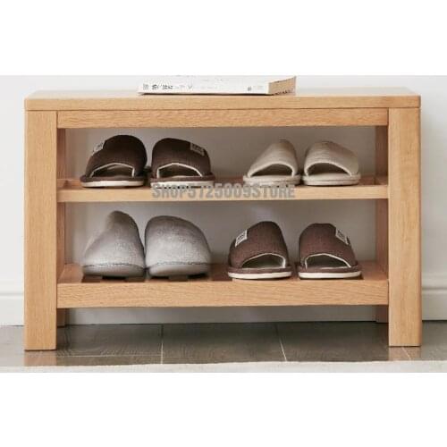 Original Solid Wood Shoes Changing Stool Nordic Simple Oak Hall Stool Shoes Wearing Stool Footstool Storage Stool A4131