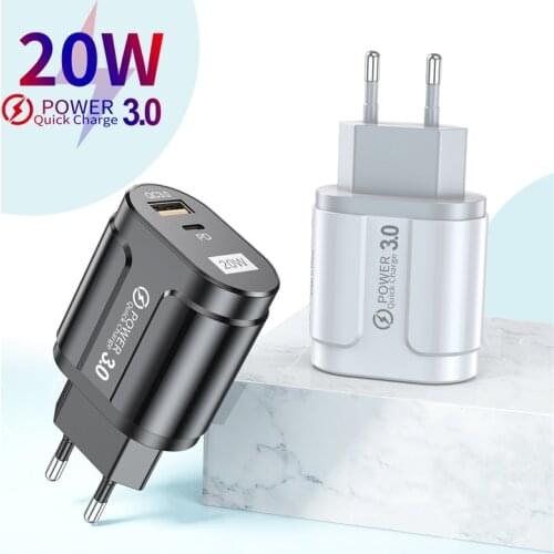 PD 20W Type C Charger For iPhone 12 Pro Max Mini Quick Charge 3.0 QC 20W USB-C Fast Charging Travel Wall For iPhone 12 Pro Max