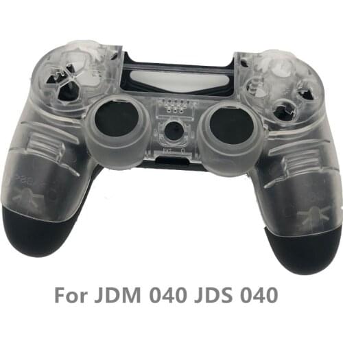 Clear Faceplate Cover, Soft Touch Housing Shell Black Back Case Replacement Kit for PS4 Pro JDM-040 JDS 040 Controller Gamepad