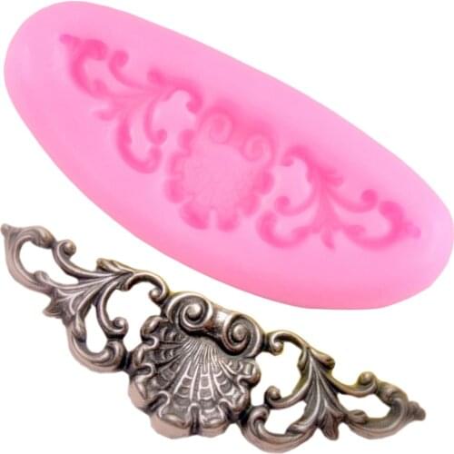 Scroll Relief Silicone Molds Shell Chocolate Gumpaste Mold Frame Fondant Cake Decorating Tools Candy Clay Mold Cupcake Topper