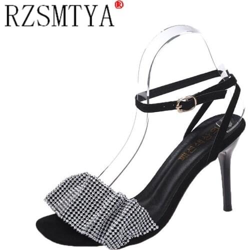 Slingback 2021 Sexy Women Shoes High Heels Summer Silk Flannelette Crystal Platform Sandals Beach Zapatillas Mujer