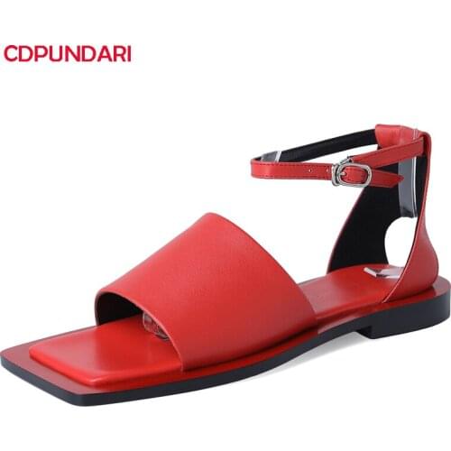 Fashion String Bead Genuine Leather Flat Sandals Women Summer Casual Party Shoes Sandales Femmes 2021 Sandalias Mujer