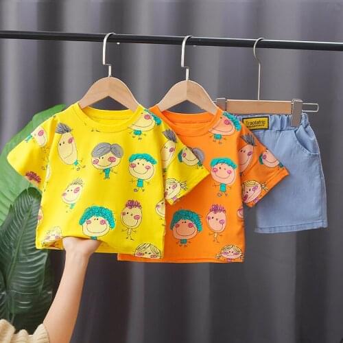 Kids Clothing Sets Boys Tracksuit Summer Girls Children Short sleeve Tops +Pants 2Pcs Outfit Baby Boys Clothes Casual child Suit