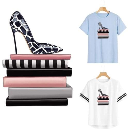 Girl Shoes Books Ironing Stickers Diy Thermal Transfer Stripe A-Level Washable Garment Patch For Clothes