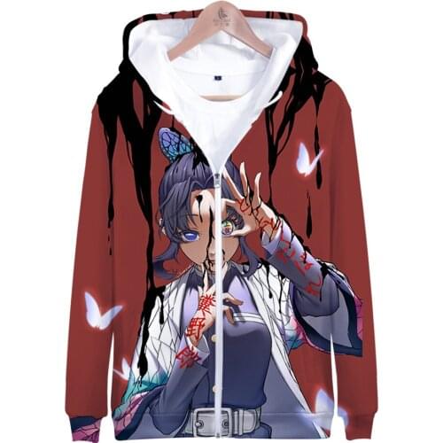 Kamado Tanjirou Nezuko Hoodies Men/Women Demon Slayer Kimetsu no Yaiba Costumes Tomioka Giyuu Zenitsu Printed Zipper Sweatshirt