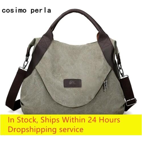 Vintage Big Canvas Tote Bags for Women 2020 Casual Shopping Crossbody bag Fast ship Purses Handbags INS Travel Bag Sac a main