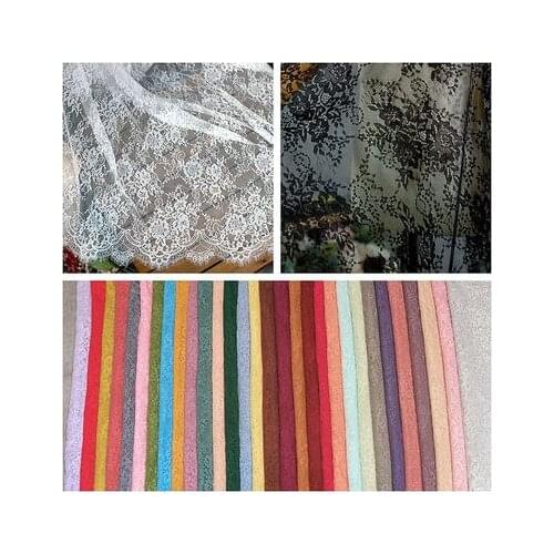 3Meter price High quality Soft white summer dress lace fabric French lace chantilly lace Height 150cm, length 300cm