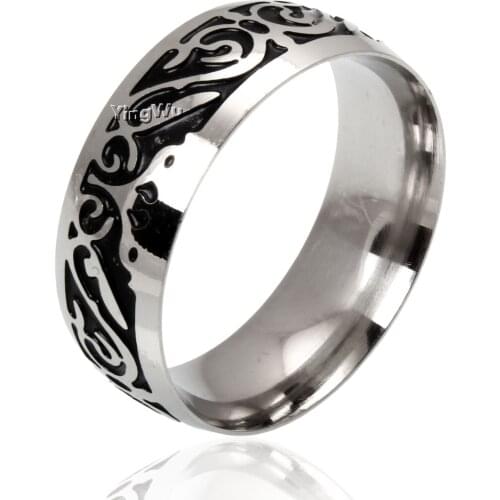 Yingwu Antique Punk Rings Vintage Knuckle Rings for Women Men Carved Finger Ring Bands 5pcs