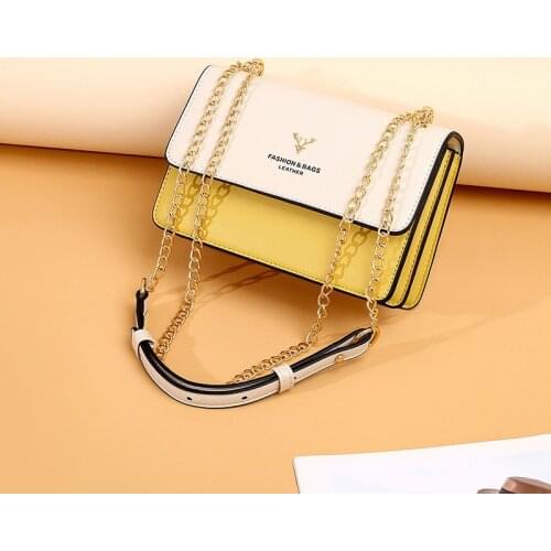 Womens Bag 2021 New Fashion Trend Underarm Bags Multi Contrast Cross Body Womens Bag Chain Small Square Shoulder Bags