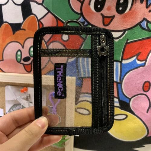 Women wallet Korea PVC shiny multi-card transparent card holder ins sweet model card card holder fun Harajuku kawaii coin purse